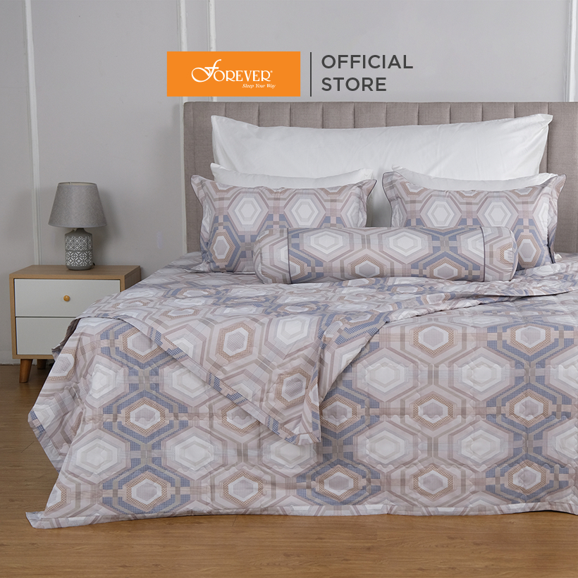 Bộ ga chun mỏng chăn hè 4 món FOREVER Elegant H176 100% Tencel kháng khuẩn, mềm mại