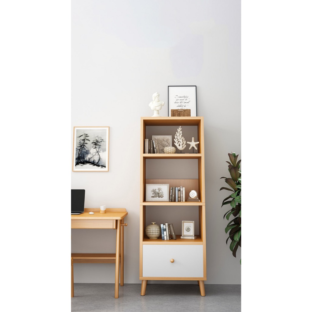 Kệ sách gỗ để sàn phong cách Bắc Âu nhiều tầng lắp ghép dễ dàng gỗ MDF phủ Melamine chống mối mọt | BigBuy360 - bigbuy360.vn