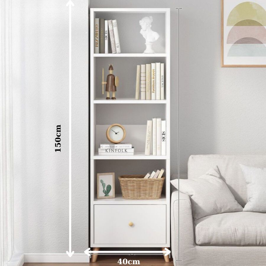 Kệ sách gỗ để sàn phong cách Bắc Âu nhiều tầng lắp ghép dễ dàng gỗ MDF phủ Melamine chống mối mọt | BigBuy360 - bigbuy360.vn