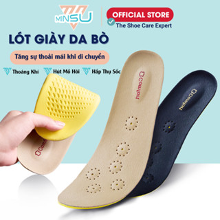  Lót Giày Da Bò Thật 100% + Cao Su Tự Nhiên MINSU M4015 Nam Nữ Thoáng Khí Hấp Thụ Sôc Thấm Hút Mồ Hôi Chống Hôi Chân 