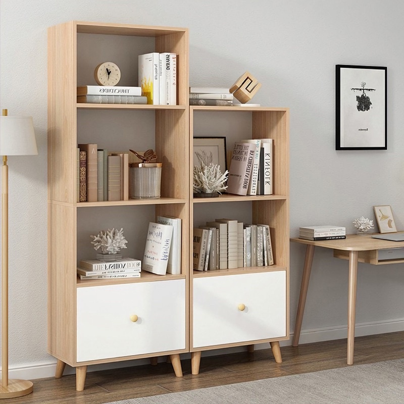 Kệ sách gỗ để sàn phong cách Bắc Âu nhiều tầng lắp ghép dễ dàng gỗ MDF phủ Melamine chống mối mọt | BigBuy360 - bigbuy360.vn