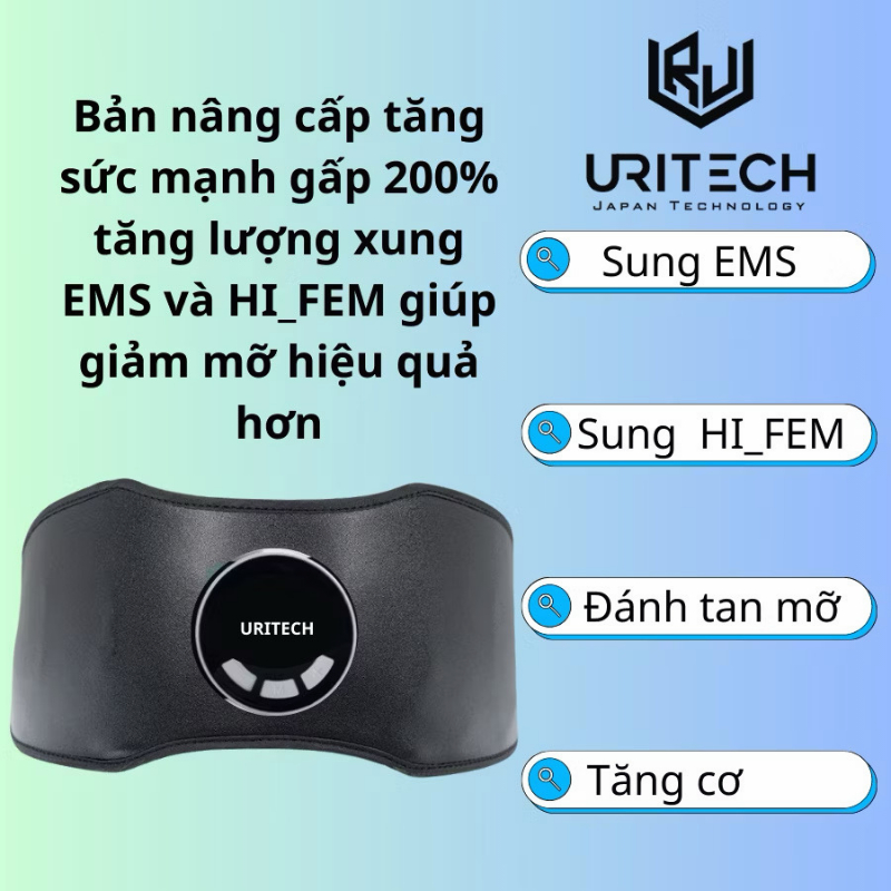 Máy mát Xa URITECH Đánh Tan Mỡ Bụng Ab Domial- Đai Massage giảm mỡ bụng Cao cấp - Giúp thon gọn cơ t