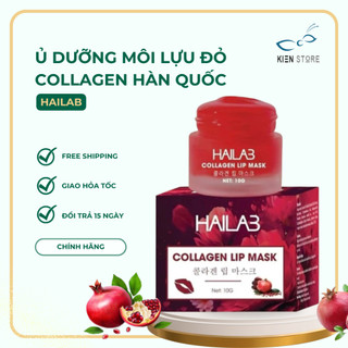  Ủ Dưỡng Môi Lựu Đỏ HaiLaB Collagen Hàn Quốc Dưỡng Hồng Môi Mềm Mịn Giảm Thâm 10g 