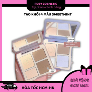  Tạo khối 4 màu SWEET MINT mỏng mịn tự nhiên bắt sáng Highlight And Contouring Palette Bao nâu bao xanh 3D Chất Lượng Cao 