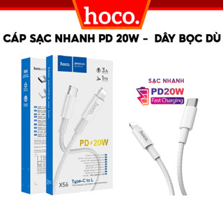 Cáp Sạc Nhanh PD 20W Hoco Dây Dù Siêu Bền Dùng Cho 7-8-X-XS-XR-XSM-11-12-13-14