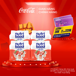 Lốc 24 Chai Sữa Trái Cây Nutriboost Thế Hệ Mới Hương Dâu 297ml/Chai Coca-Cola Official Store