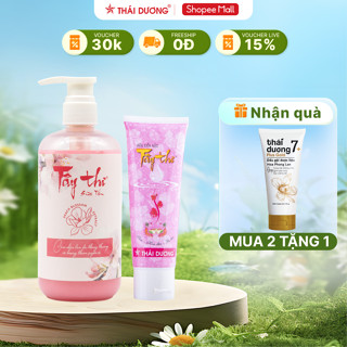 Combo Sữa tắm Tây Thi 500ml hương hoa đào  và Sữa rửa mặt Tây Thi 90g tặng tuýp Sữa tắm Thái Dương  7 plus  Gold 50ml
