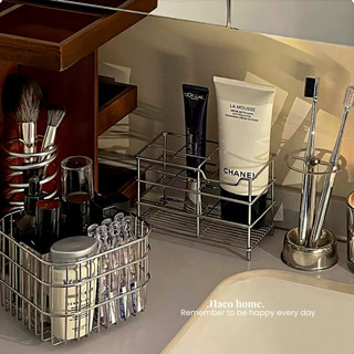  Kệ Đựng Đồ Thép Không Gỉ Decor Nhà Tắm Bàn Học Giỏ Để Mỹ Phẩm Phòng Tắm Dung Tích Lớn 