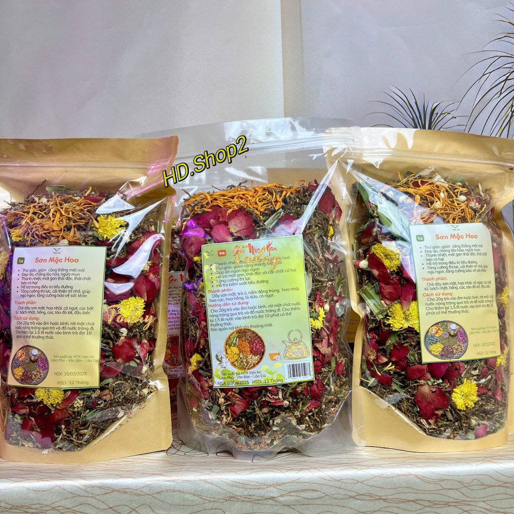 trà thảo mộc tây bắc, sơn mộc hoa mát gan, giải nhiệt mẫu mới (gói 500gr)