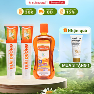 [LIVE]Kem đánh răng Thái Dương /Nước súc miệng Valentine tặng 1 tuýp sữa tắm Thái Dương 7 Plus Gold 50g _Sao Thái Dương