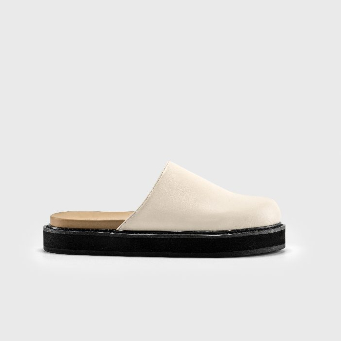 Giày Sục Nam Nữ FANGY - The Round Mules Beige