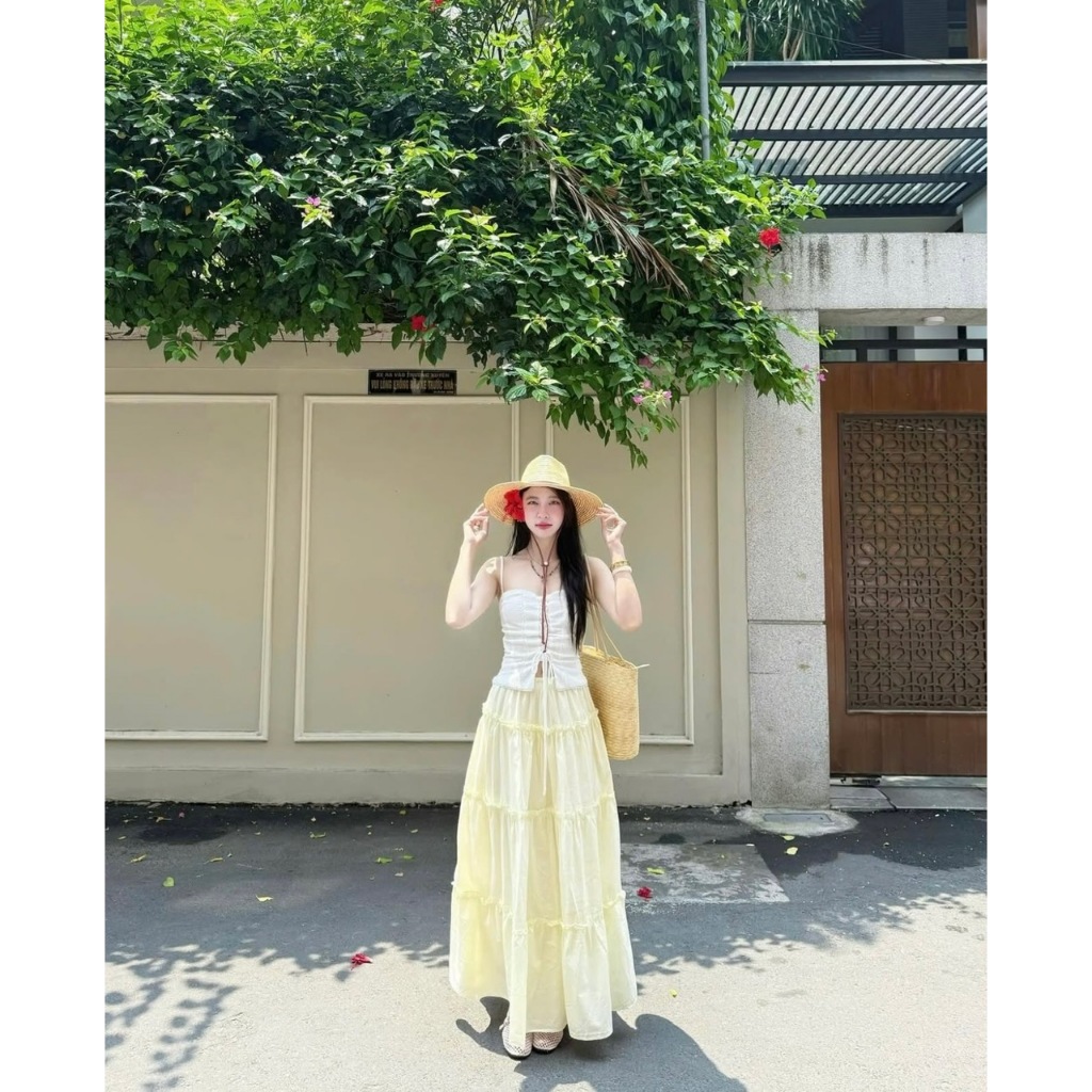 Chân váy bèo tầng dáng dài mùa hè chất xô mềm DORY SKIRT - DÀNH CHO NỮ | BigBuy360 - bigbuy360.vn