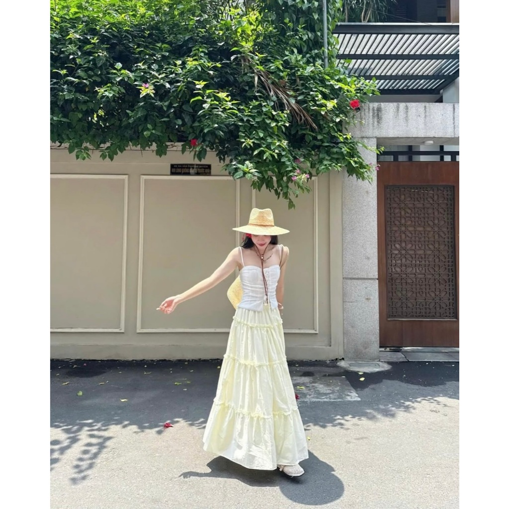 Chân váy bèo tầng dáng dài mùa hè chất xô mềm DORY SKIRT - DÀNH CHO NỮ | BigBuy360 - bigbuy360.vn