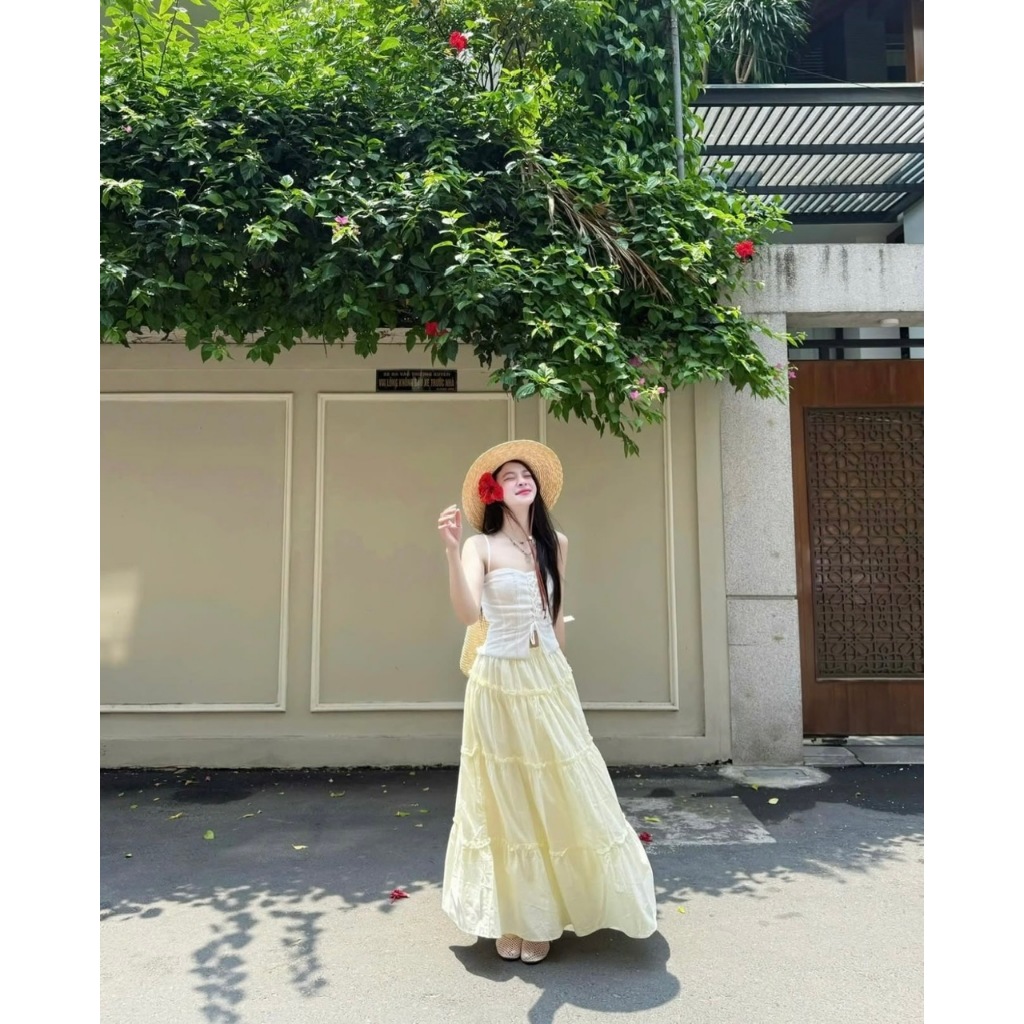 Chân váy bèo tầng dáng dài mùa hè chất xô mềm DORY SKIRT - DÀNH CHO NỮ | BigBuy360 - bigbuy360.vn