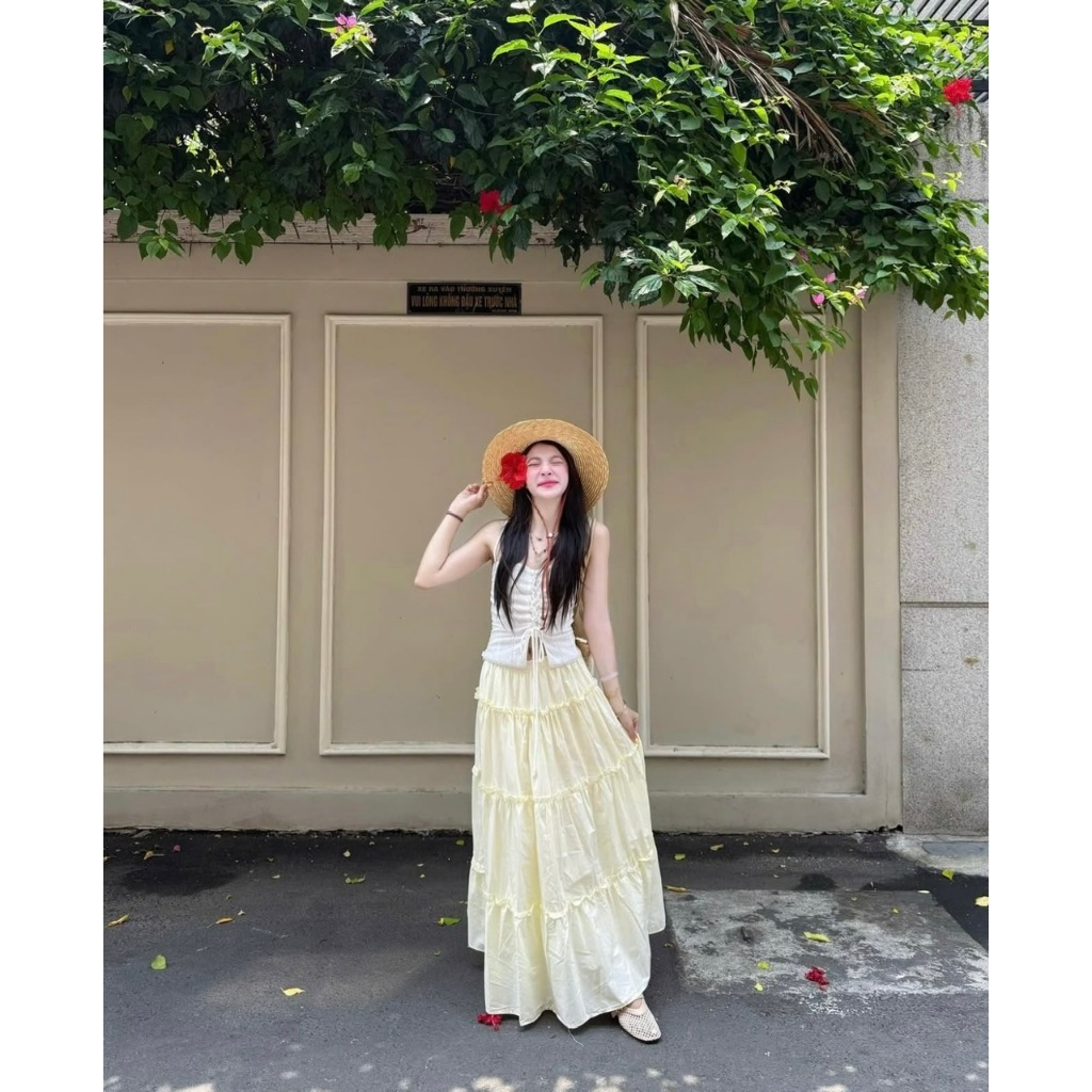 Chân váy bèo tầng dáng dài mùa hè chất xô mềm DORY SKIRT - DÀNH CHO NỮ | BigBuy360 - bigbuy360.vn