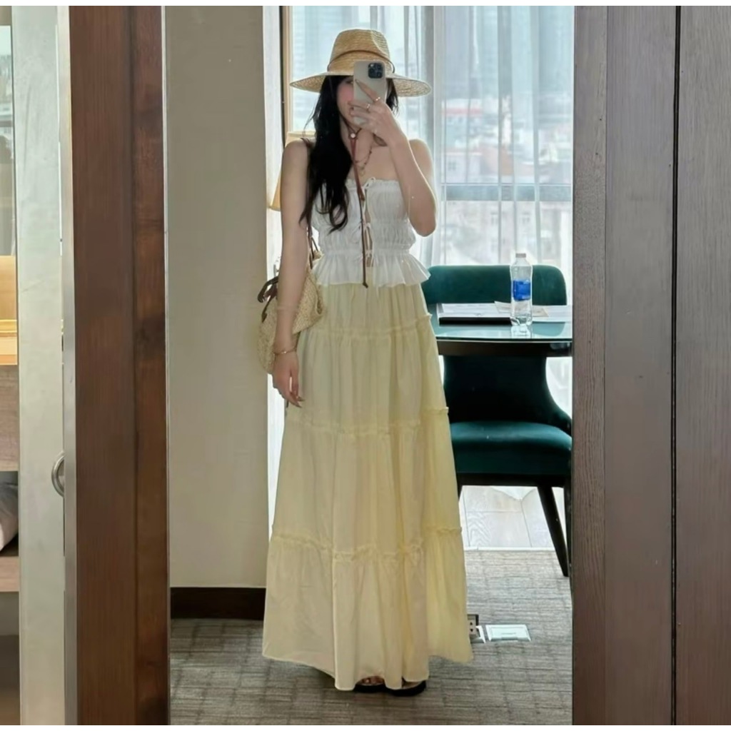 Chân váy bèo tầng dáng dài mùa hè chất xô mềm DORY SKIRT - DÀNH CHO NỮ | BigBuy360 - bigbuy360.vn
