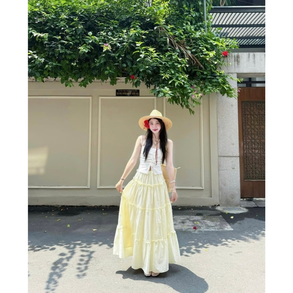 Chân váy bèo tầng dáng dài mùa hè chất xô mềm DORY SKIRT - DÀNH CHO NỮ | BigBuy360 - bigbuy360.vn