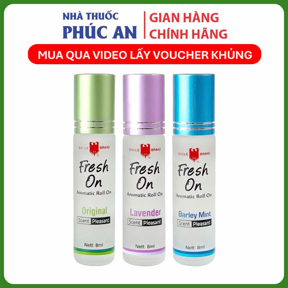 Dầu lăn Con Ó Fresh On Eagle Brand Singapore 8ml giúp tinh thần sảng khoái, chống say tàu xe