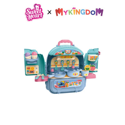 Đồ Chơi Ba Lô 2 Mặt Nhà Bếp Và Phòng Ăn Stitch Xanh SWEET HEART SH10305