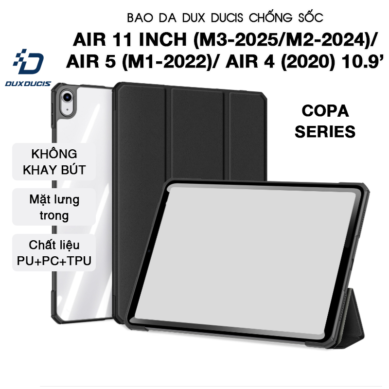 [Hỏa Tốc HCM] Bao da DUX DUCIS iPad Air 11 inch (M3-2025/M2-2024)/ Air 5 (M1-2022)/ Air 4 (2020) - L