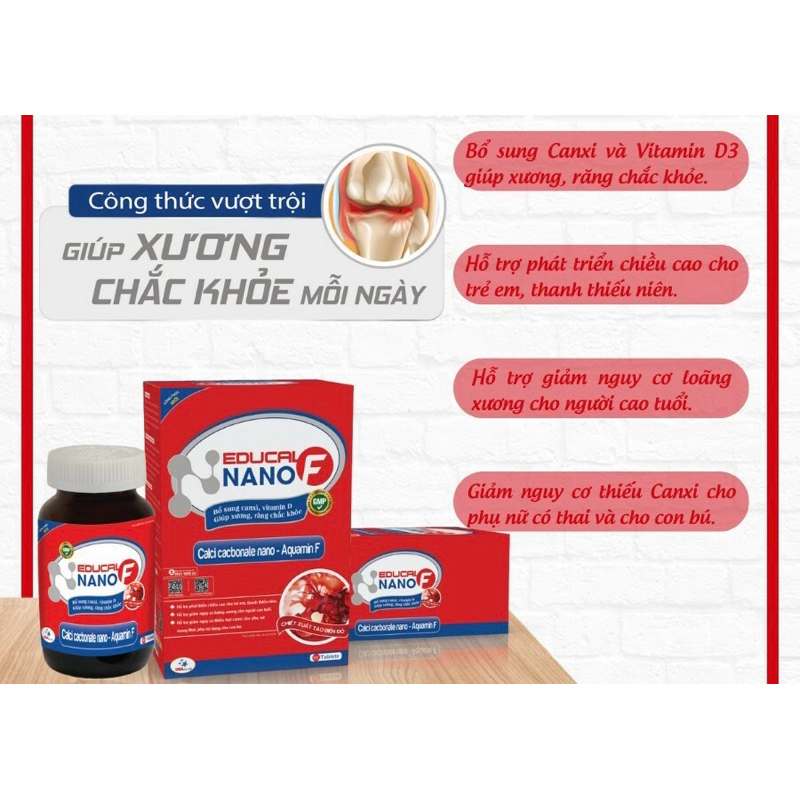 Calci nano EDUCAL NANO F (canxi nano) dễ dàng hấp thu, hỗ trợ tăng chiều cao hiệu quả