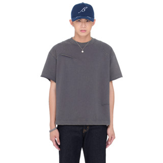  Áo thun nam tay ngắn đắp vải loang màu - BEUTER Dark Brown Pleated Tee T-Shirt 