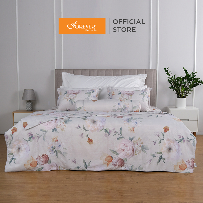 Bộ chăn ga gối chần bông 4 món FOREVER Elegant H174 100% Tencel kháng khuẩn, mềm mại
