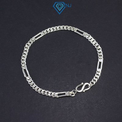 Lắc tay bạc nam 925 mắt xích cách điệu bản nhỏ 3.5mm phong cách cá tính LTA0191 - Trang Sức TNJ