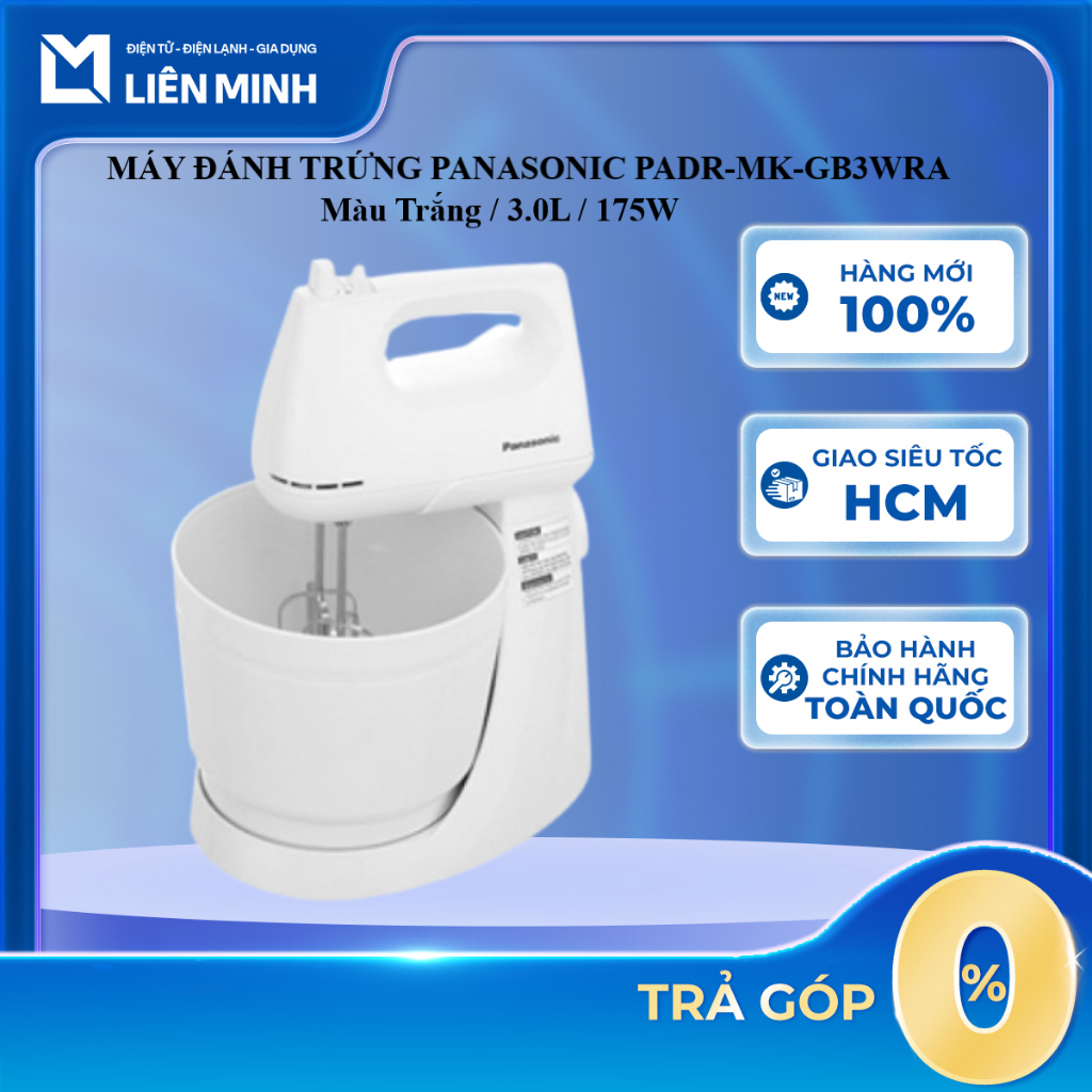 Máy Đánh Trứng Panasonic MK-GB3WRA - 5 Tốc Độ, Dung Tích 3L, Màu Trắng