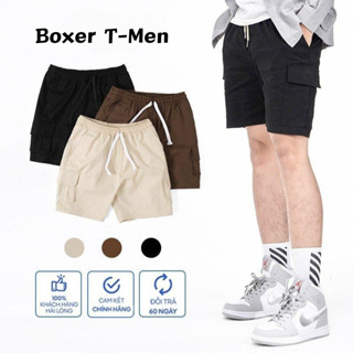  Quần short kaki nam quần đùi nam túi hộp form trên gối quần sọt nam lưng thun co giãn thoáng mát - Boxer Tmen 