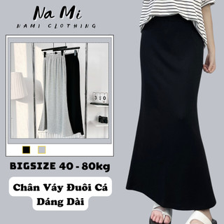  Chân váy đuôi cá MiDi dáng dài ôm body vải thun Cotton co giãn BigSize Váy đuôi cá xòe dáng ôm tôn dáng NaMi 326 - 427 