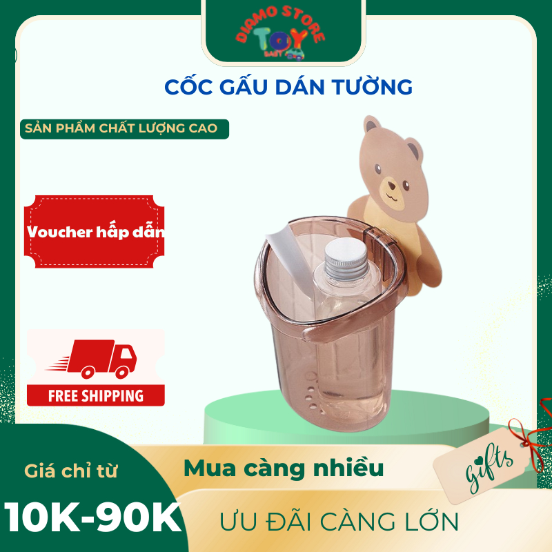 Cốc gấu đựng bàn chải kem đánh răng Cốc gấu dán tường siêu dính 88183 SIÊU THỊ GIA DỤNG 93