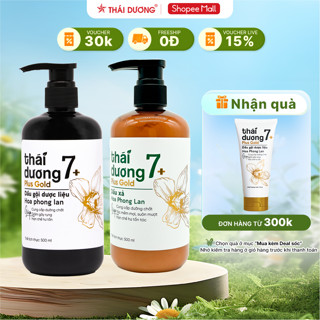Cặp Dầu gội & Dầu xả dược liệu Thái Dương 7 Plus Gold 250ml/500ml  - Sao Thái Dương