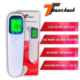 Nhiệt kế hồng ngoại đo trán chính hãng Titancheck + tặng thêm miếng dán hạ nhiệt