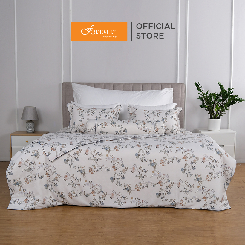 Bộ chăn ga gối chần bông 4 món FOREVER Elegant H177 100% Tencel kháng khuẩn, mềm mại