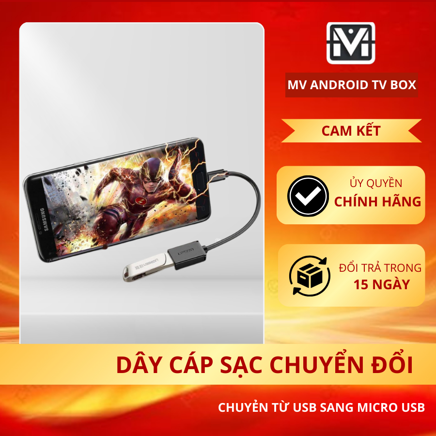 Dây cáp sạc chuyển đổi từ USB sang Micro USB