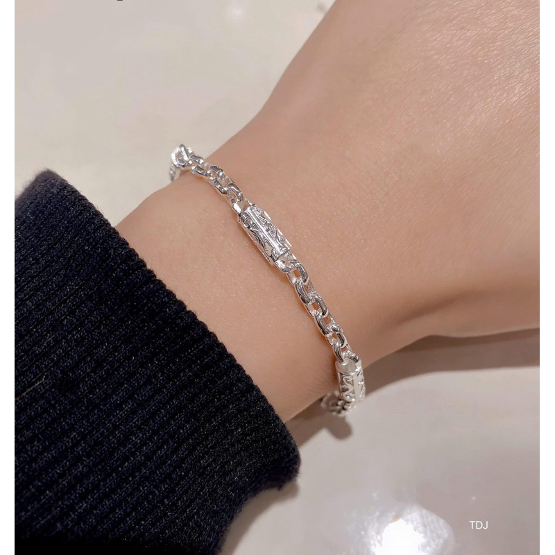 LẮC TAY BẠC NAM CHẠM XÍCH TRÒN BẠC 925