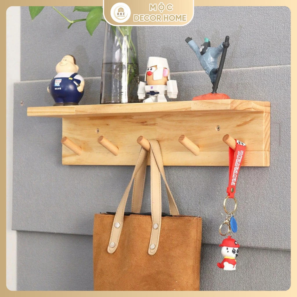 Móc gỗ treo đồ, kệ trang trí Gía gỗ Decor phòng ngủ,móc quần áo, phụ kiện