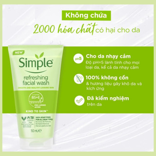 Sữa Rửa Mặt Simple UK 150ml Chính Hãng