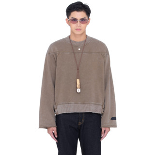 Áo nỉ dài tay nam wash rã thân - BEUTER Moss Crewneck Sweater - Mossy Green