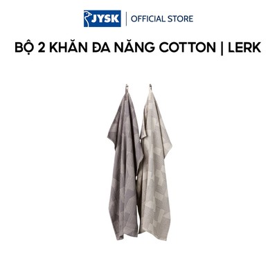 Bộ 2 khăn đa năng cotton | JYSK LERK | be/xám | R50xD70cm