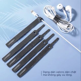 Dây dán Velcro Ugreen 50370 tiện lợi, giúp gọn gàng dây sạc, tai nghe và dây máy tính một cách dễ dàng