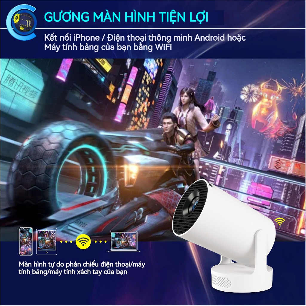 Máy chiếu mini HY300Ultra Android11 Full HD 1080P 4K xem phim Bluetooth Kết nối điện thoại Laptop PC tích hợp sẳn loa | BigBuy360 - bigbuy360.vn