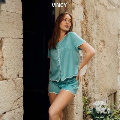 BSS060S51-BỘ SHORT SATIN VỚI THIẾT KẾ CỔ TRÒN ĐIỂM NHẤN ĐƯỜNG VIỀN GỢN SÓNG NỔI BẬT MANG LẠI CẢM GIÁC THOẢI MÁI VÀ SANG