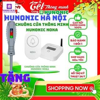 Chuông Báo Thông Minh Hunonic Noka Nhận Thông Báo Trên Điện Thoại Từ Xa Kết Nối Camera Thông Minh