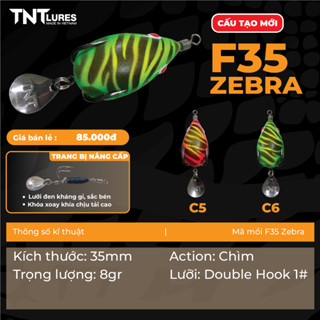 Mồi Câu Lure Nhái Hơi TNTLures Action Chìm F35 ZEBRA 3,5cm/8g