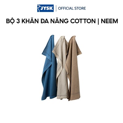 Bộ 3 khăn đa năng cotton | JYSK NEEM | nhiều màu | R50xD70cm