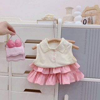 Quần áo trẻ em, Quần áo hè bé gái đi học đi chơi, áo thun và chân váy xếp ly cho bé 9-27kg S1928 | Tiểu Yến KID