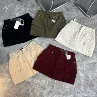 Chân Váy Ngắn Vải Kaki Jeans QC Cao Cấp Dày Dặn Túi Hộp Có Lót Quần CV32