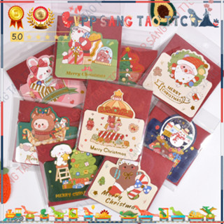  Thiệp Mừng Giáng Sinh Noel – Vui Vẻ An Lành Hạnh Phúc 13.6*9.8cm  Có Kèm Phong Bì  | VPP Sáng Tạo TTC 